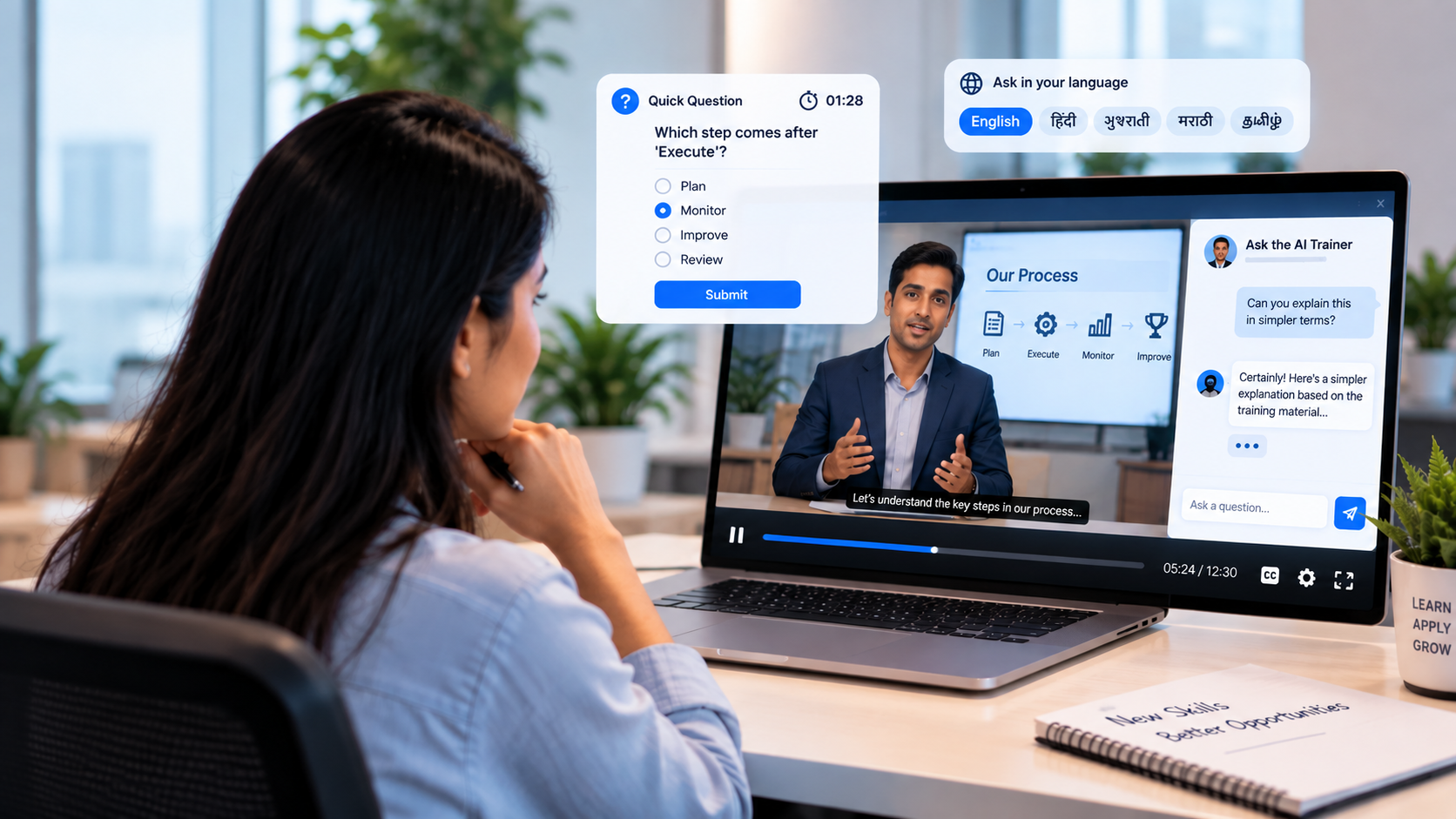 AI-Powered LMS with Digital Clone Trainer for Automated Employee Training